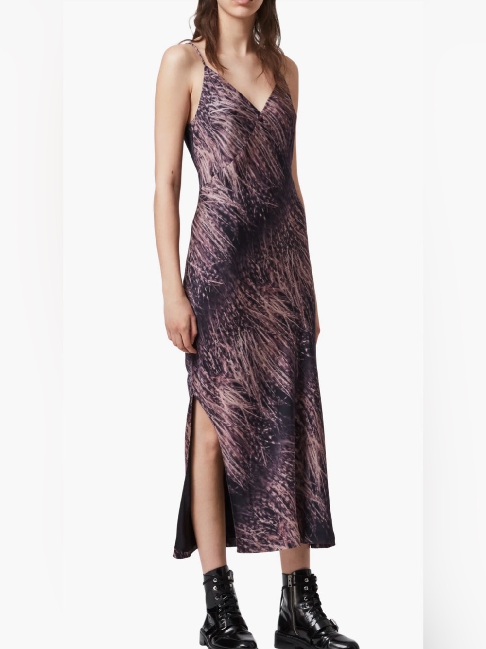 AllSaints Melody Pembury Midi Slip Dress, Size 2